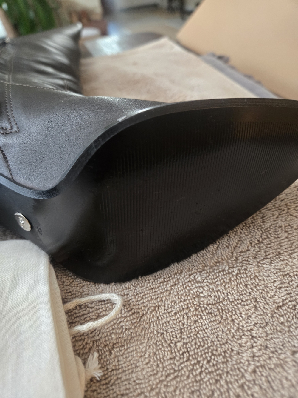 Zara Dark Brown Over-the-Knee Genuine Leather Boots Size 42/11 EUC - Picture 8 of 12